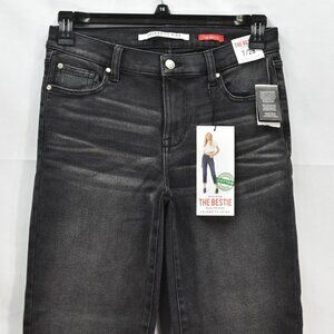 Womens/Juniors Celebrity Pink Straight Leg Jeans Distressed Black - Sz 7/28